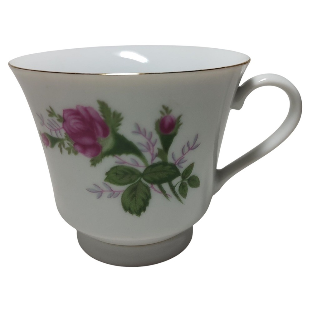 Vintage Regent‎ China Teacup Rose Fine Bone China Gold Trim Three Inches